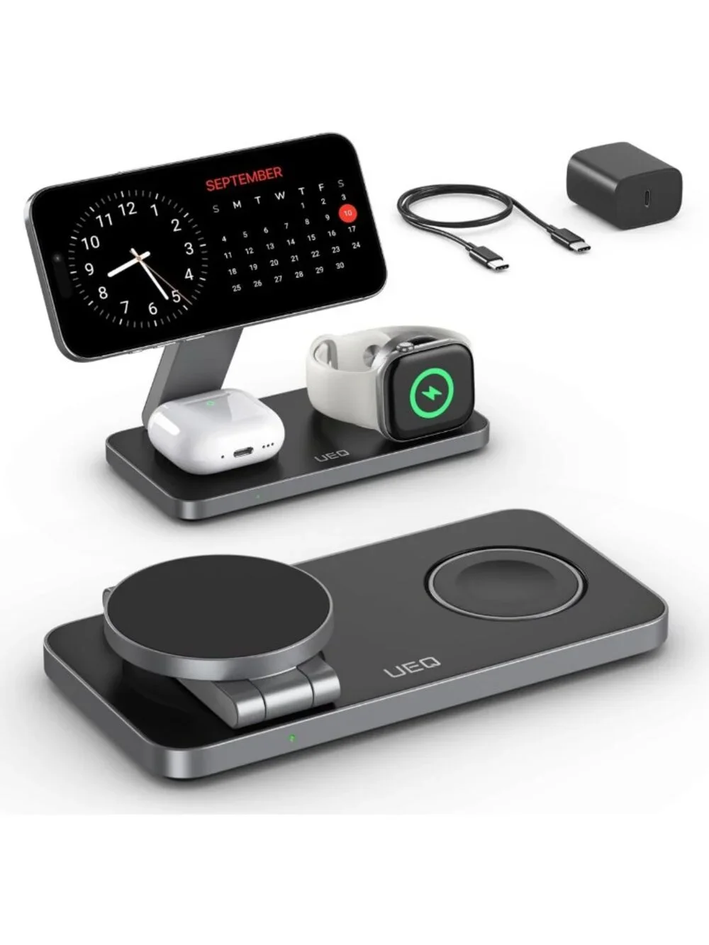 3-in-1 Foldable Wireless Charging Station for iPhone, AirPods & Apple Watch